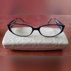 Coach Eyeglasses Lucinda (2011) Navy Blue Oval Frame 51[]15 135 with Case